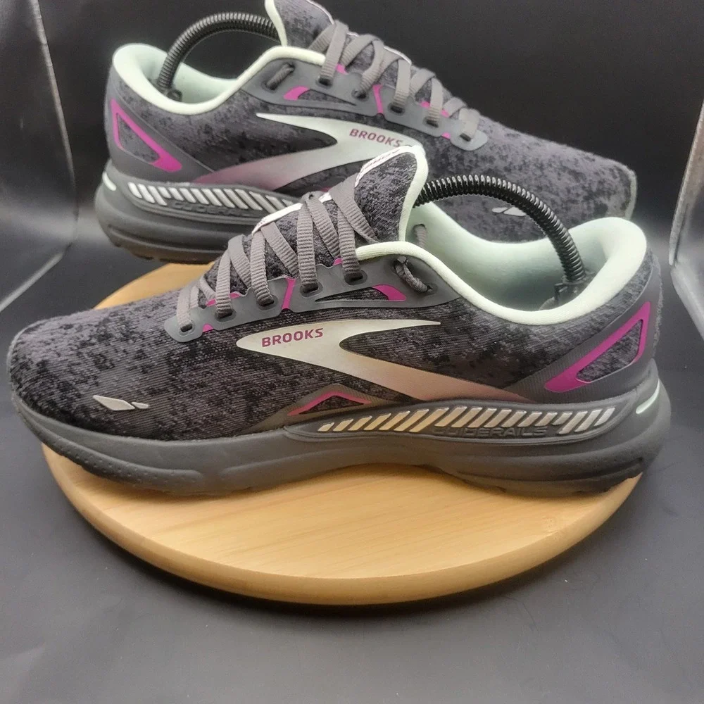 Brooks Adrenaline GTS 23 Womens Running Shoes Grey Purple 1203811B072 Size 12